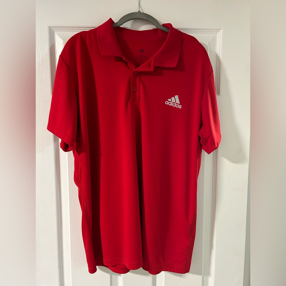 Men’s Red Adidas Golf polo